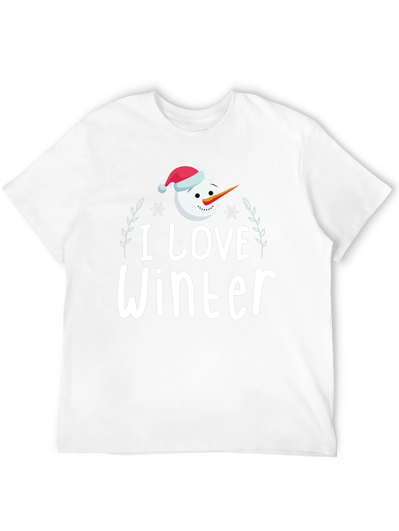 I Love Winter Snowman Graphic Tee Shirt