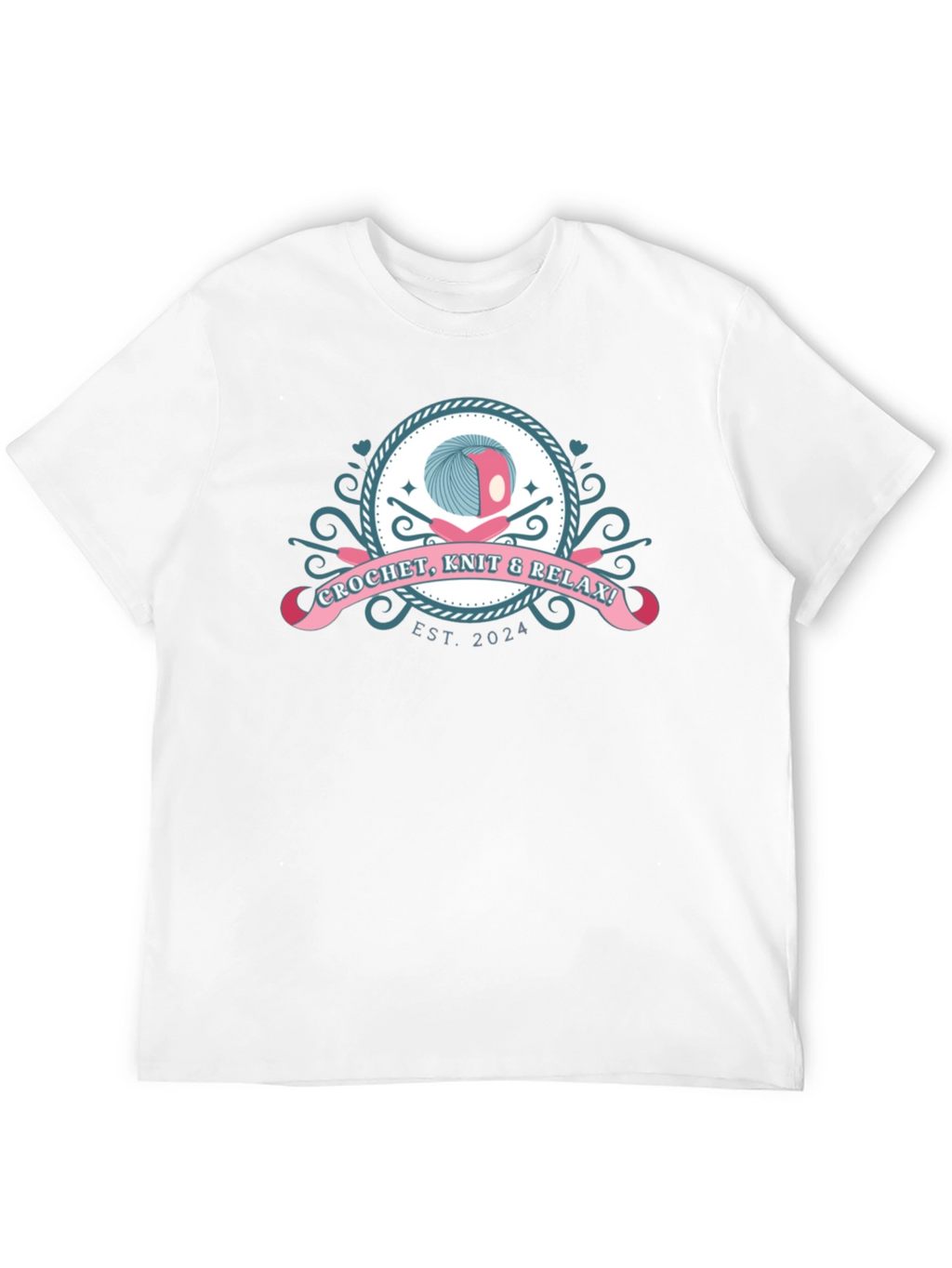 Crochet Knit & Relax Black T-Shirt - Est. 2024