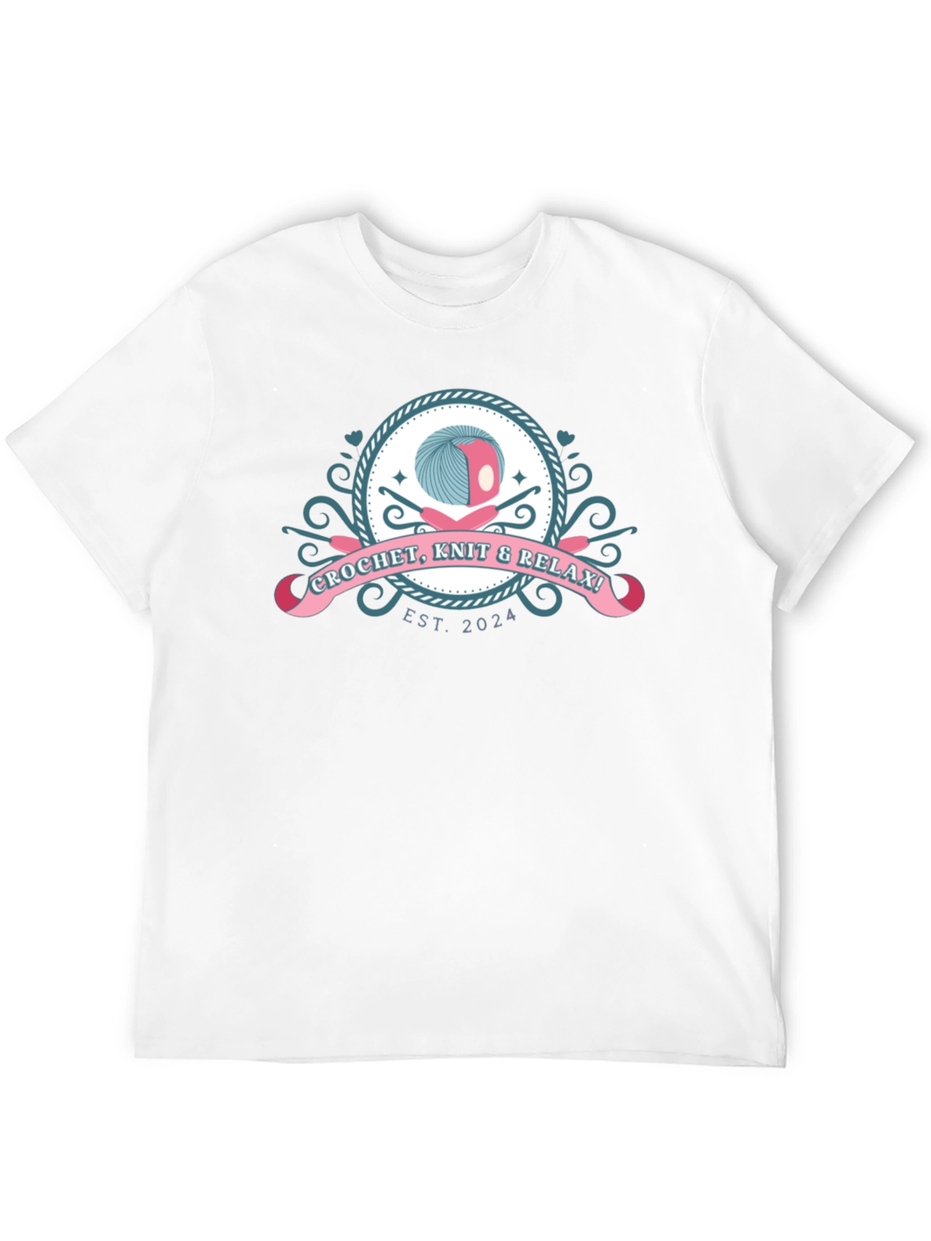 Crochet Knit & Relax Black T-Shirt - Est. 2024