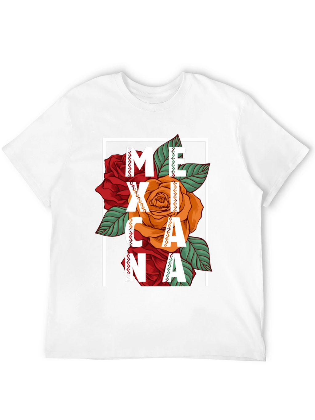 Mexicana Graphic T-Shirt - Floral Design Black