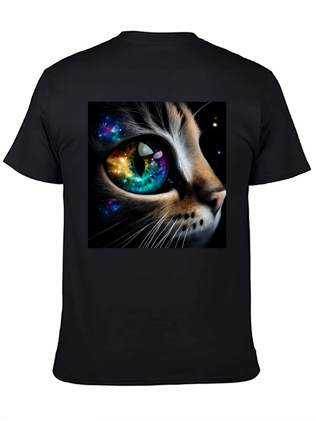 Cosmic Cat Eye T-Shirt - Unique Galaxy Design