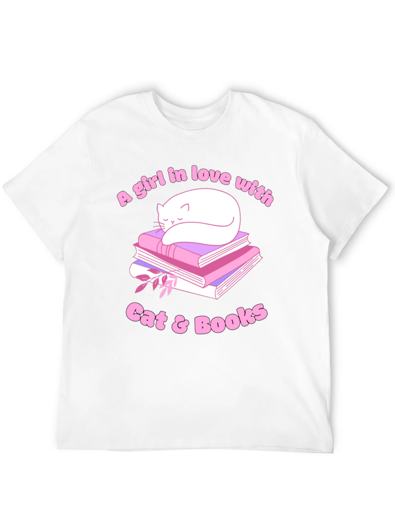 Cat & Books Graphic Tee - Book Lovers Shirt