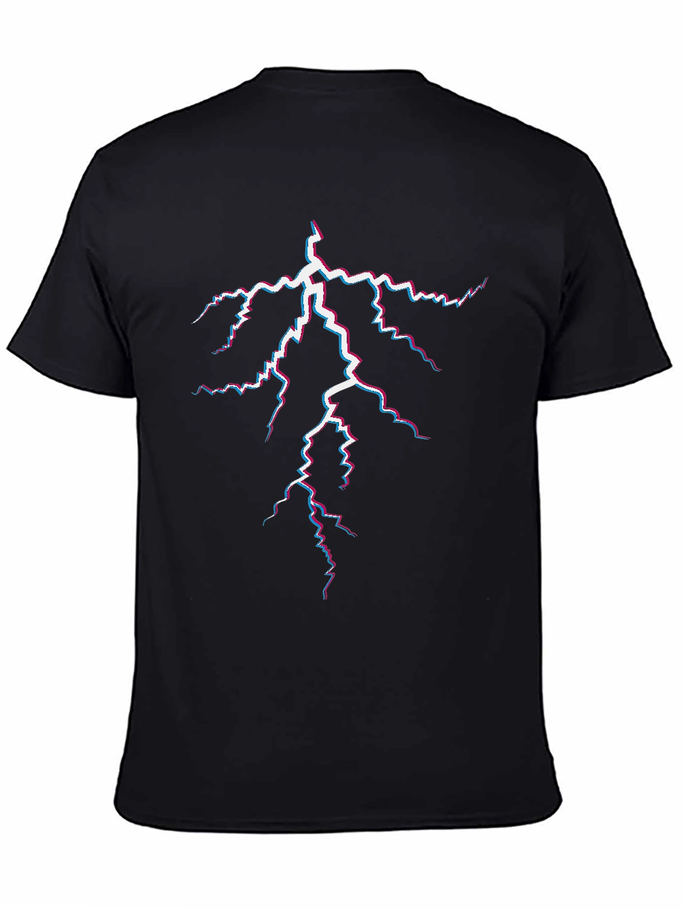 Electric Lightning Bolt Graphic Tee - Black