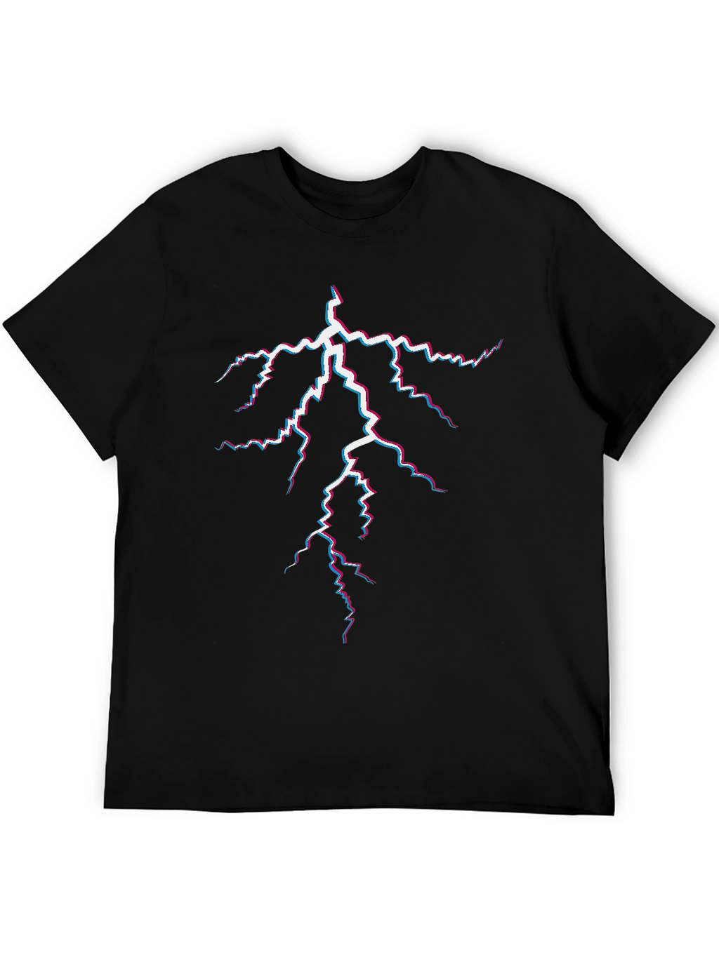Electric Lightning Bolt Graphic Tee - Black