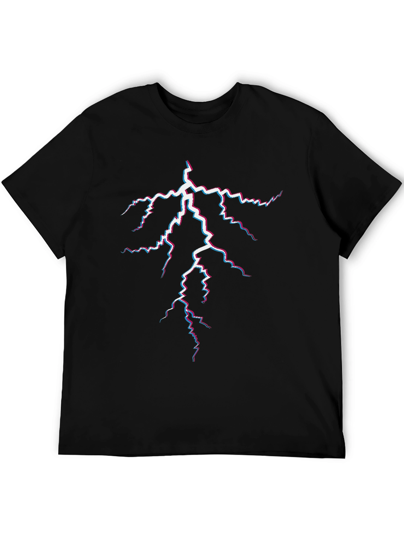 Electric Lightning Bolt Graphic Tee - Black