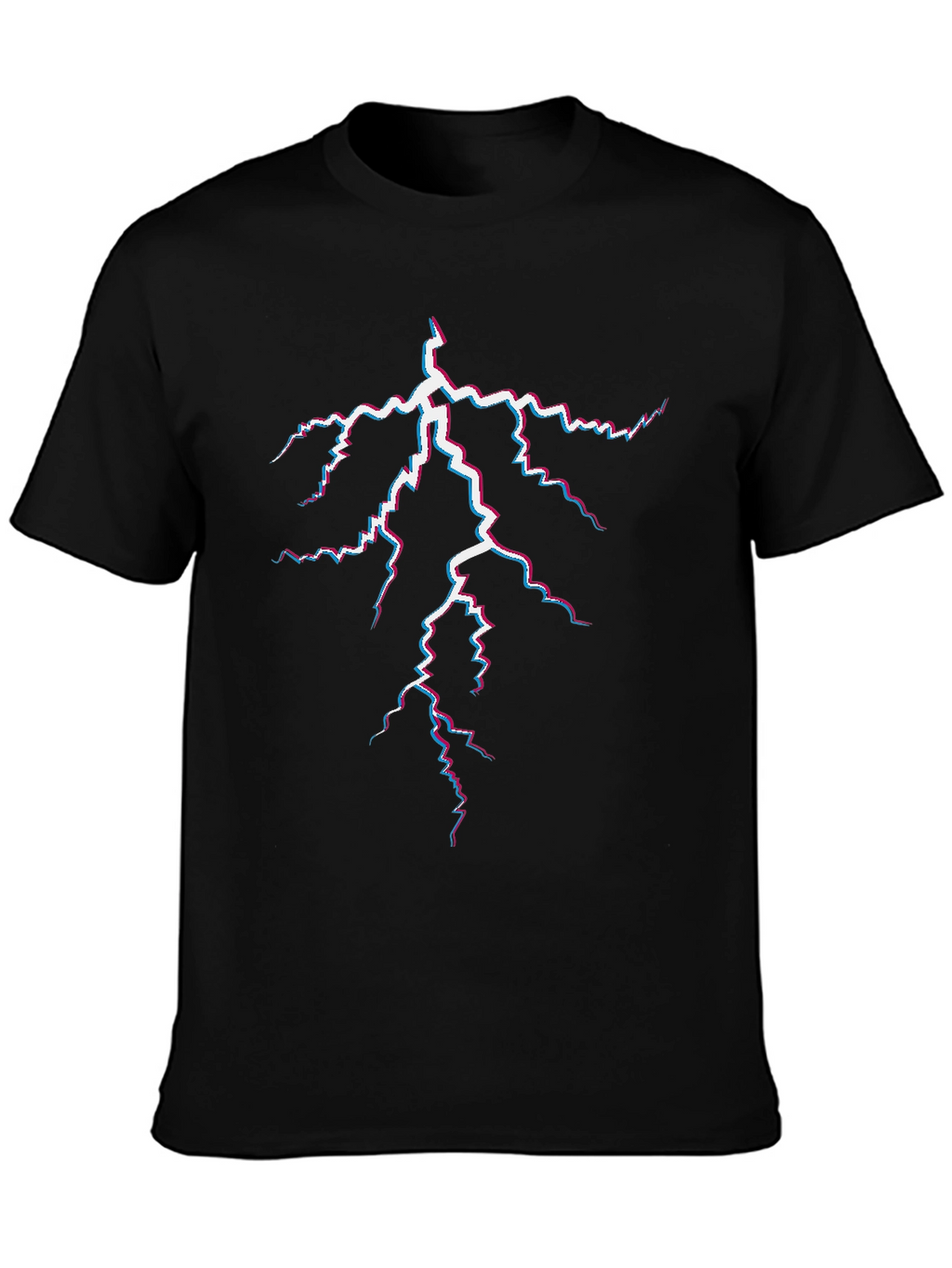 Electric Lightning Bolt Graphic Tee - Black