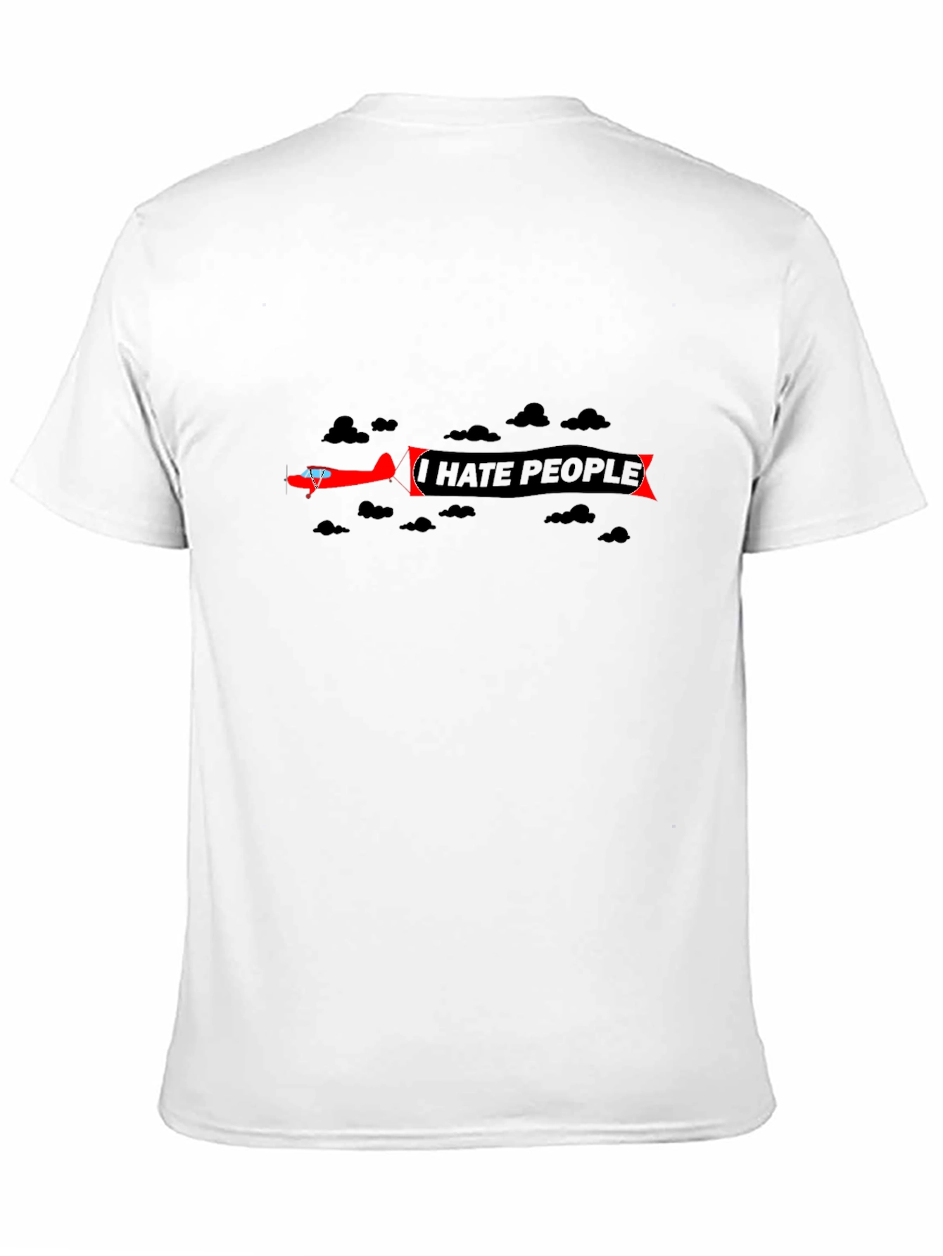 I Hate People Airplane T-Shirt - Black