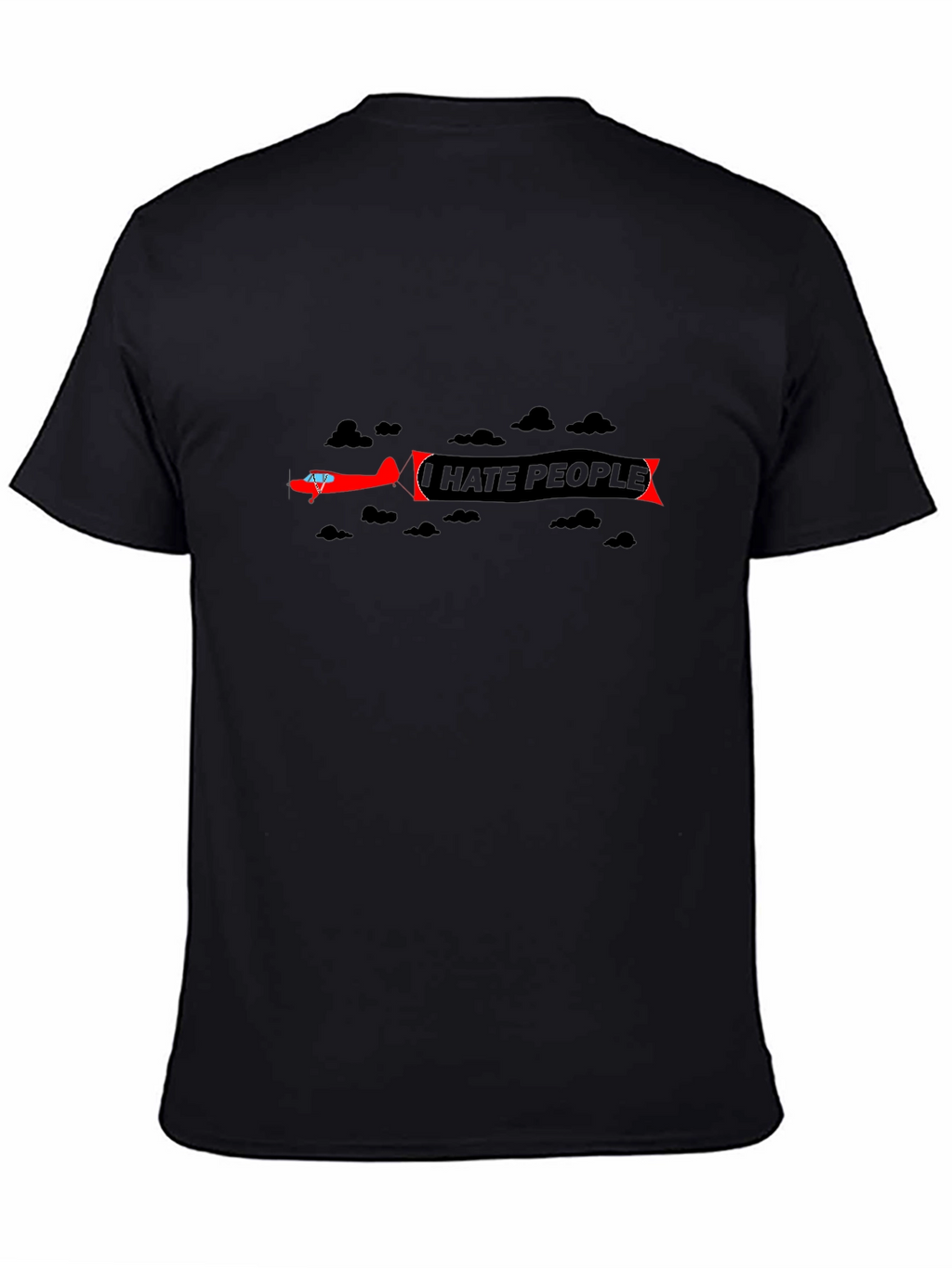 I Hate People Airplane T-Shirt - Black