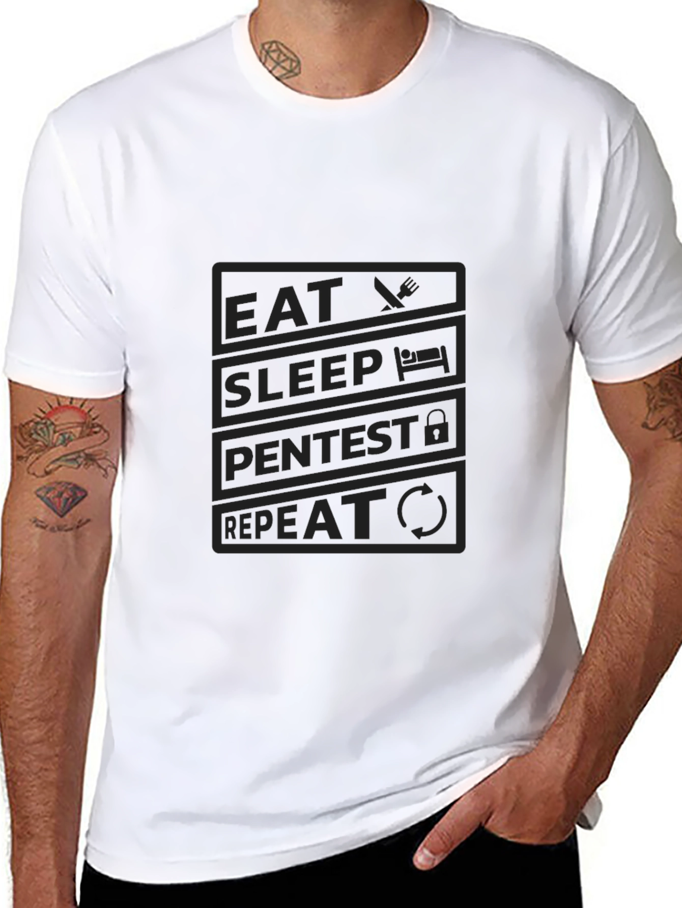 Eat Sleep Pentest Repeat T-Shirt - Hacker Tee