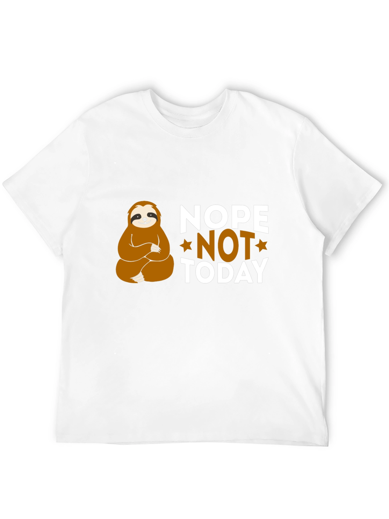 Nope Not Today Sloth Graphic T-Shirt - Relaxed Fit