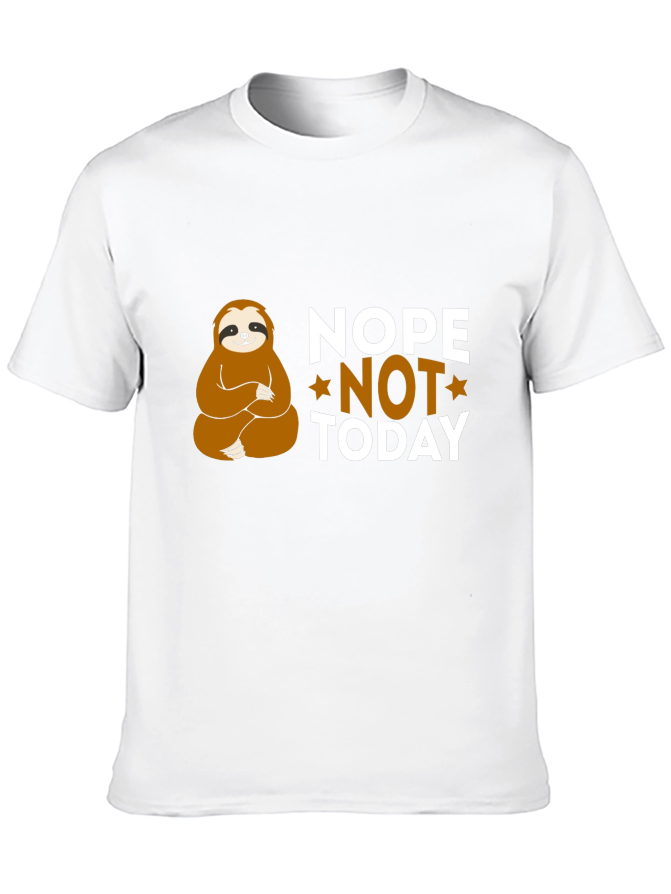 Nope Not Today Sloth Graphic T-Shirt - Relaxed Fit