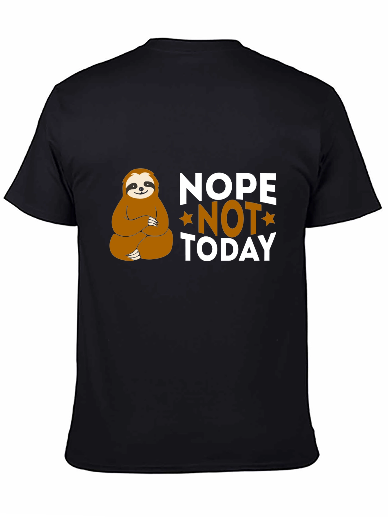 Nope Not Today Sloth Graphic T-Shirt - Relaxed Fit