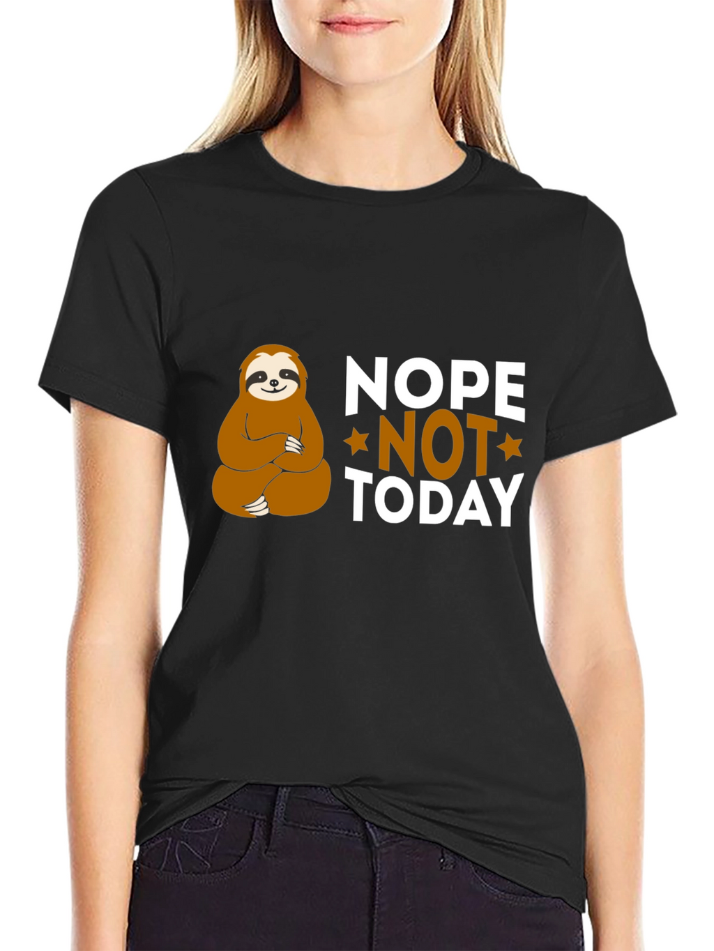 Nope Not Today Sloth Graphic T-Shirt - Relaxed Fit