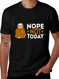 Nope Not Today Sloth Graphic T-Shirt - Relaxed Fit