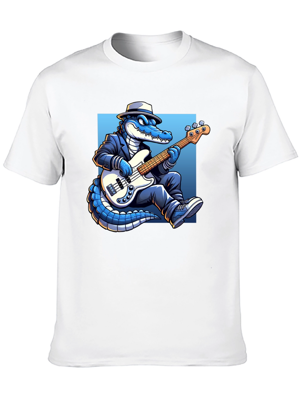 Cool Gator Playing Bass Guitar T-Shirt