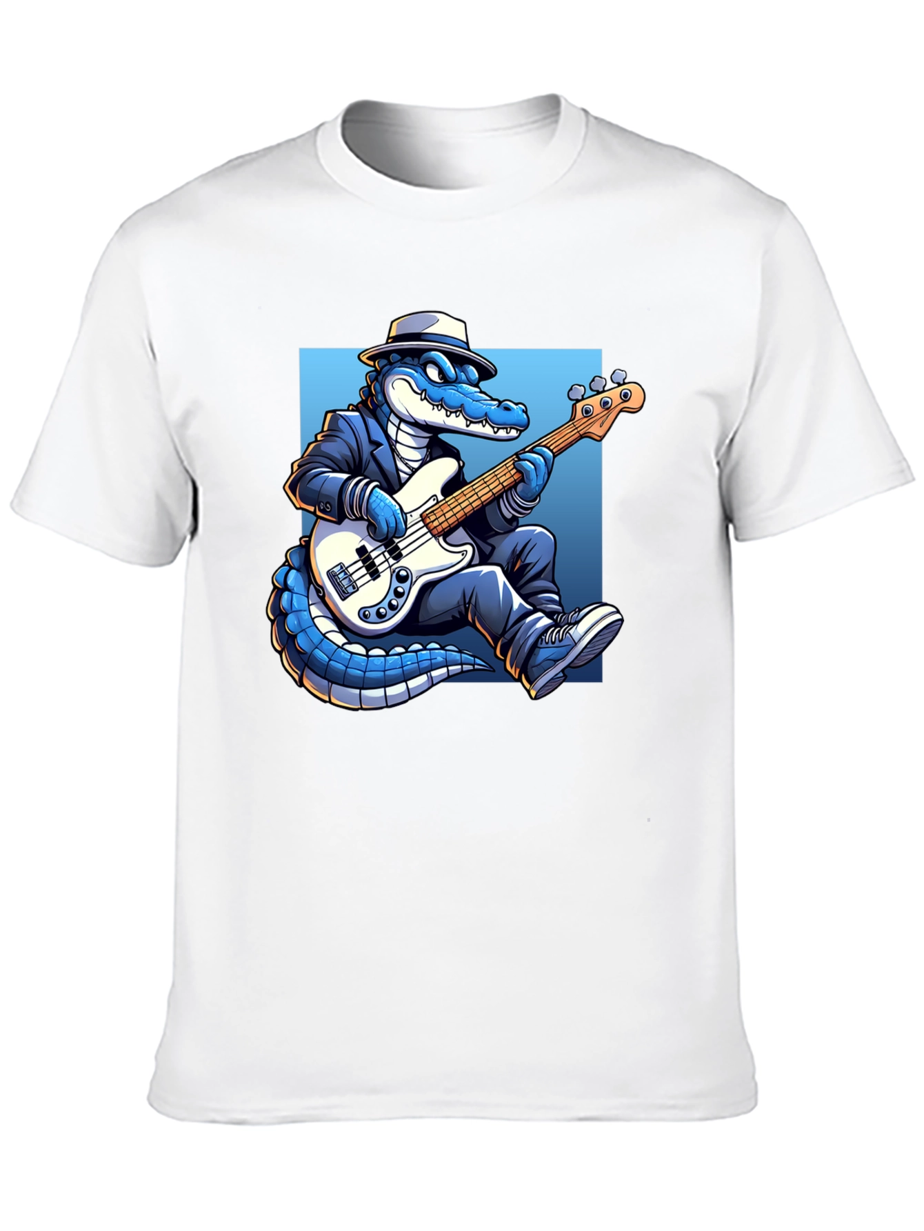 Cool Gator Playing Bass Guitar T-Shirt