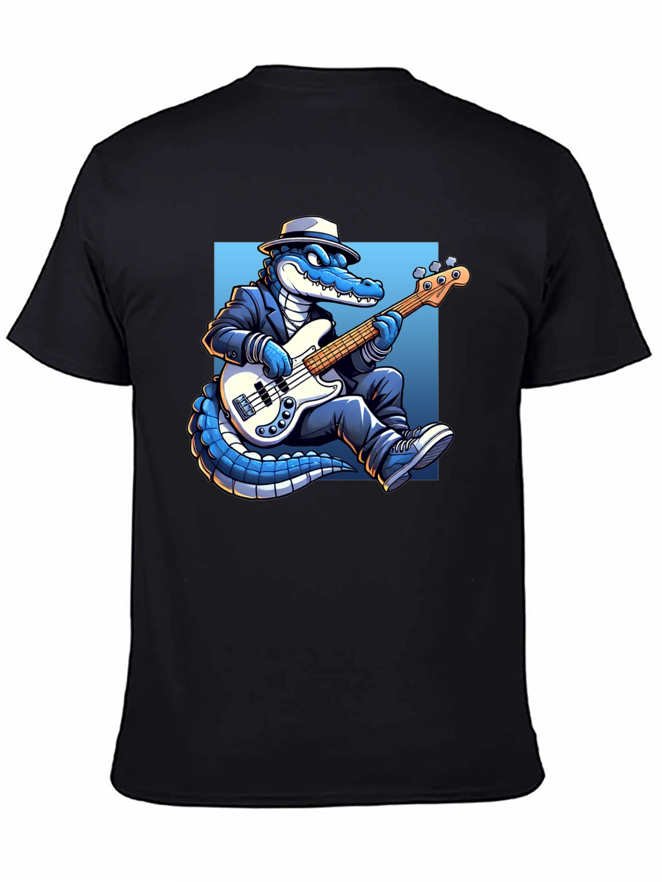 Cool Gator Playing Bass Guitar T-Shirt