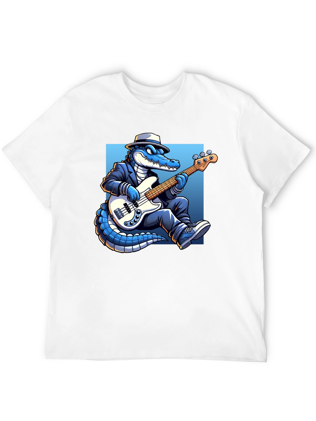Cool Gator Playing Bass Guitar T-Shirt