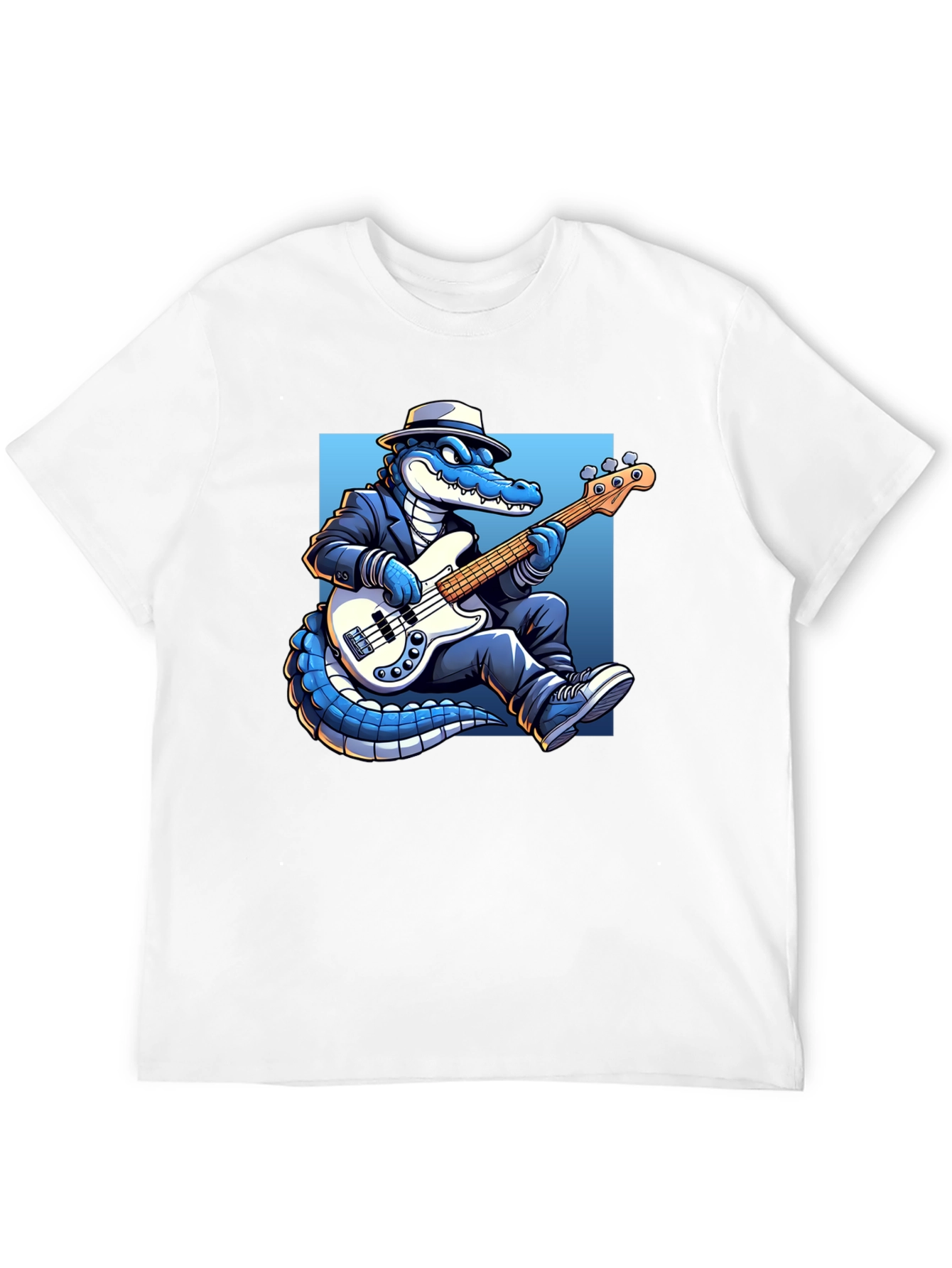 Cool Gator Playing Bass Guitar T-Shirt