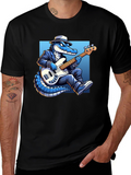 Cool Gator Playing Bass Guitar T-Shirt
