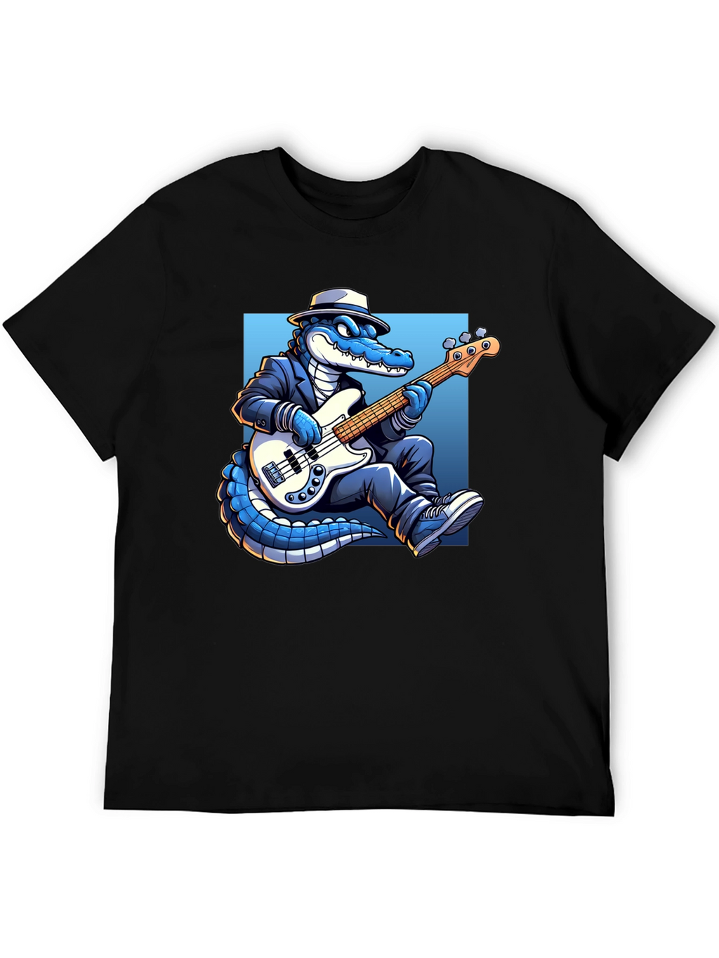 Cool Gator Playing Bass Guitar T-Shirt