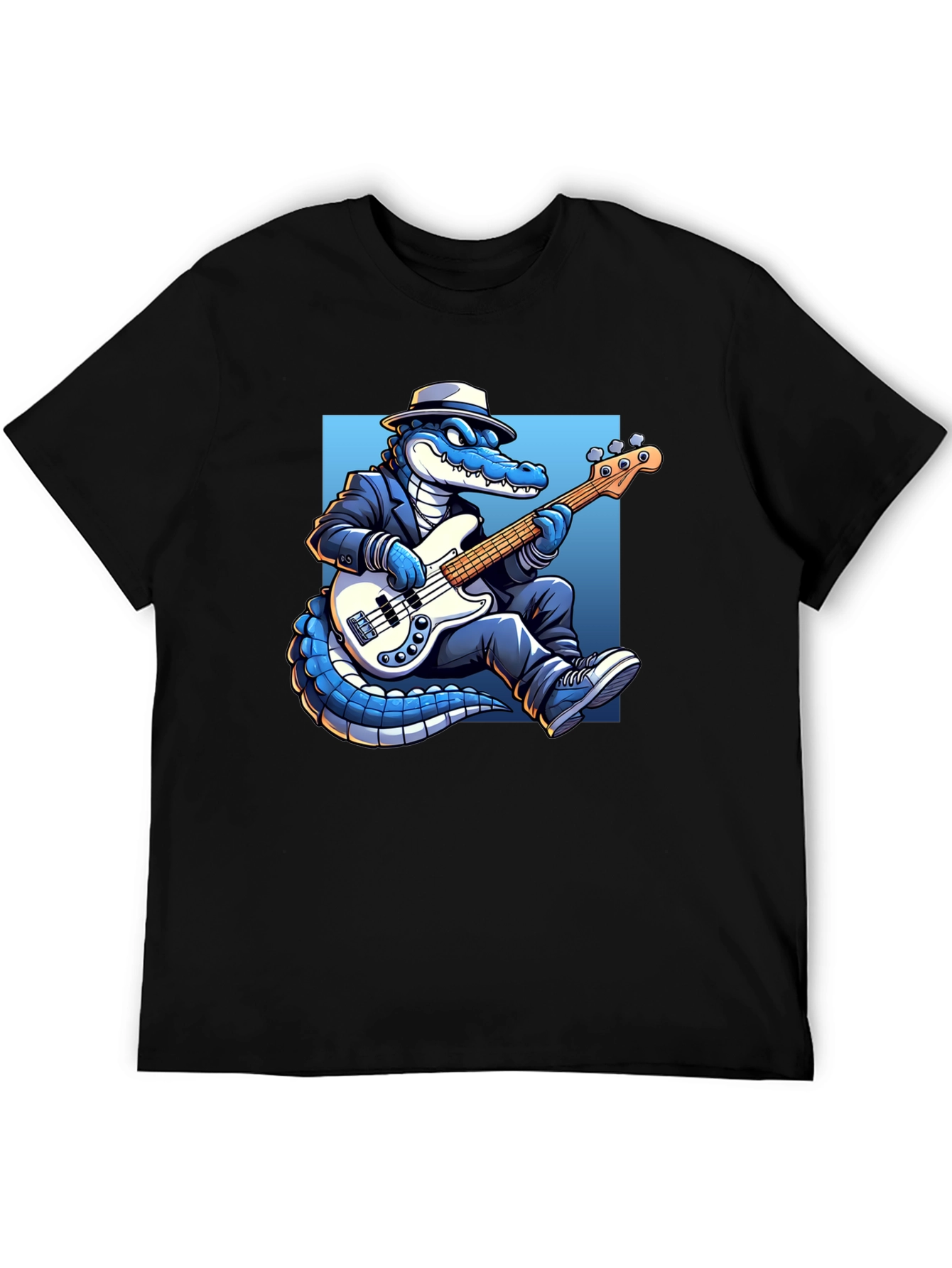 Cool Gator Playing Bass Guitar T-Shirt