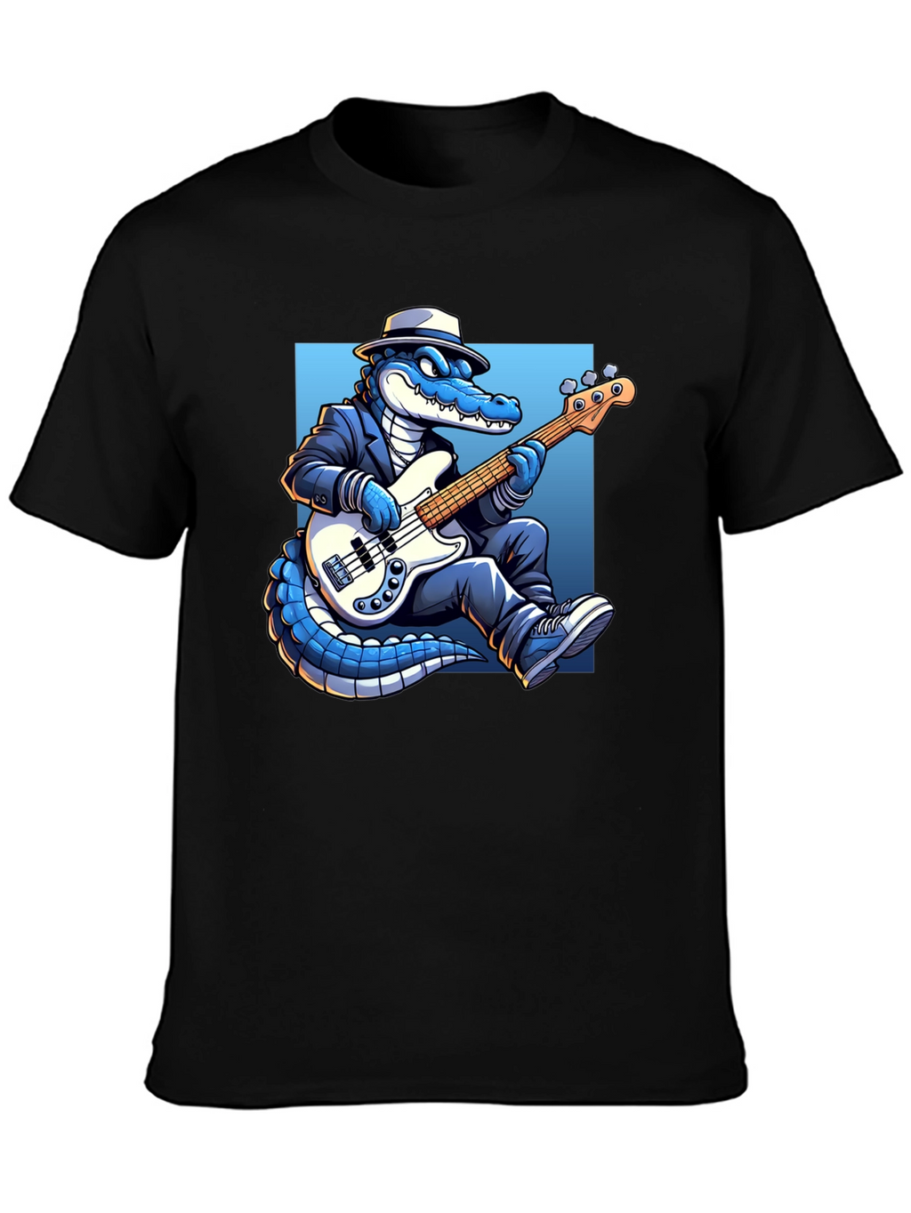 Cool Gator Playing Bass Guitar T-Shirt