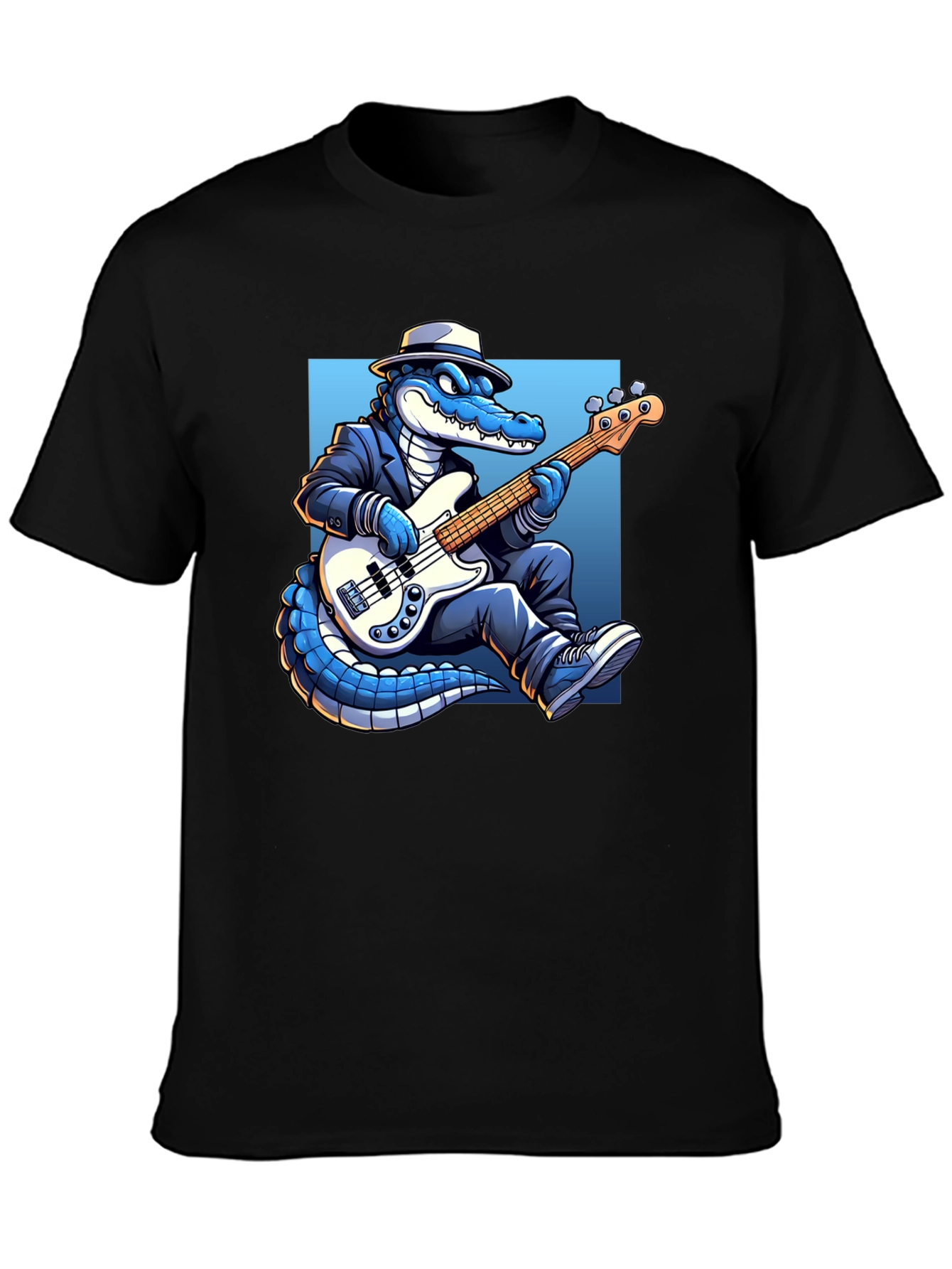 Cool Gator Playing Bass Guitar T-Shirt