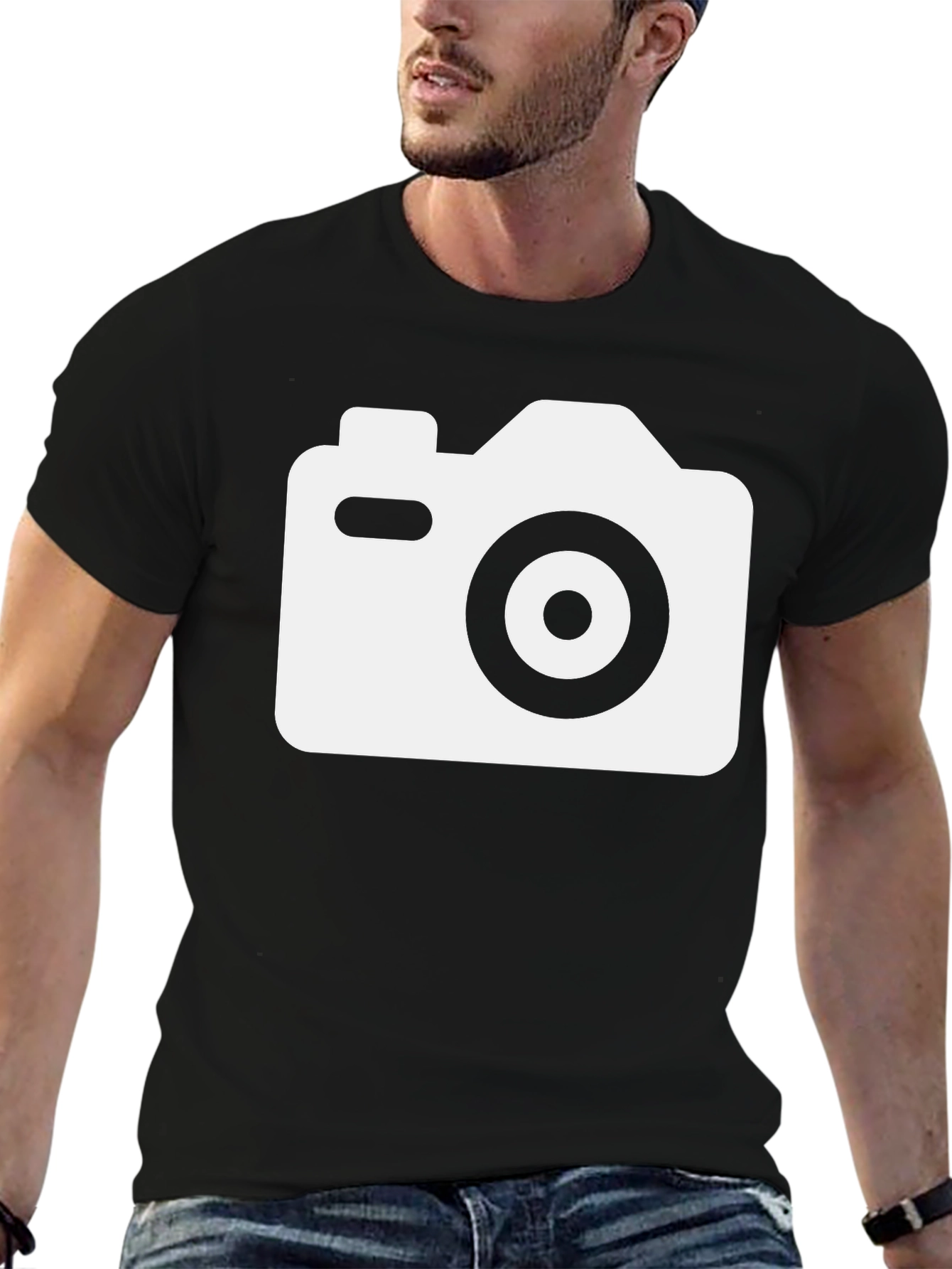 Camera Graphic T-Shirt - Black Cotton Tee