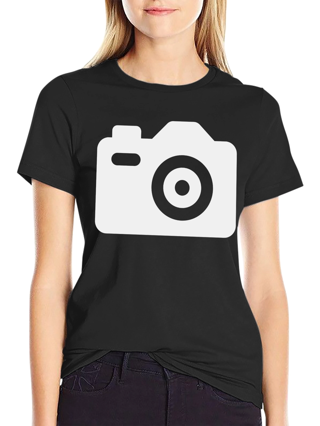 Camera Graphic T-Shirt - Black Cotton Tee