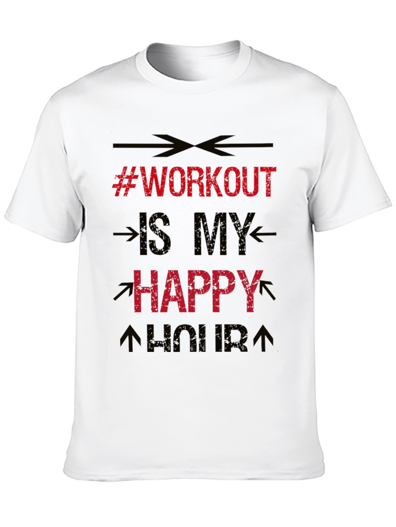 Workout is My Happy Hour Black T-Shirt