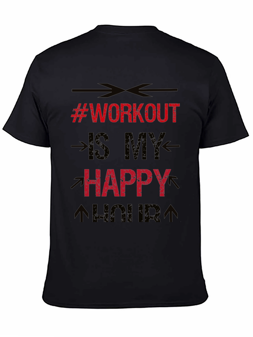 Workout is My Happy Hour Black T-Shirt