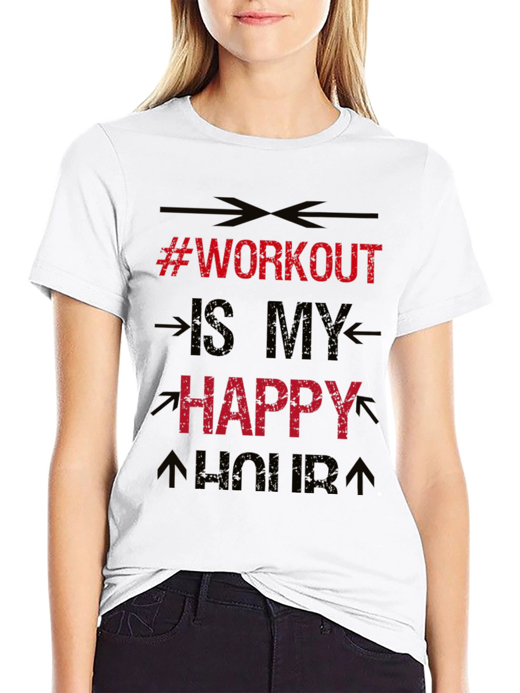 Workout is My Happy Hour Black T-Shirt