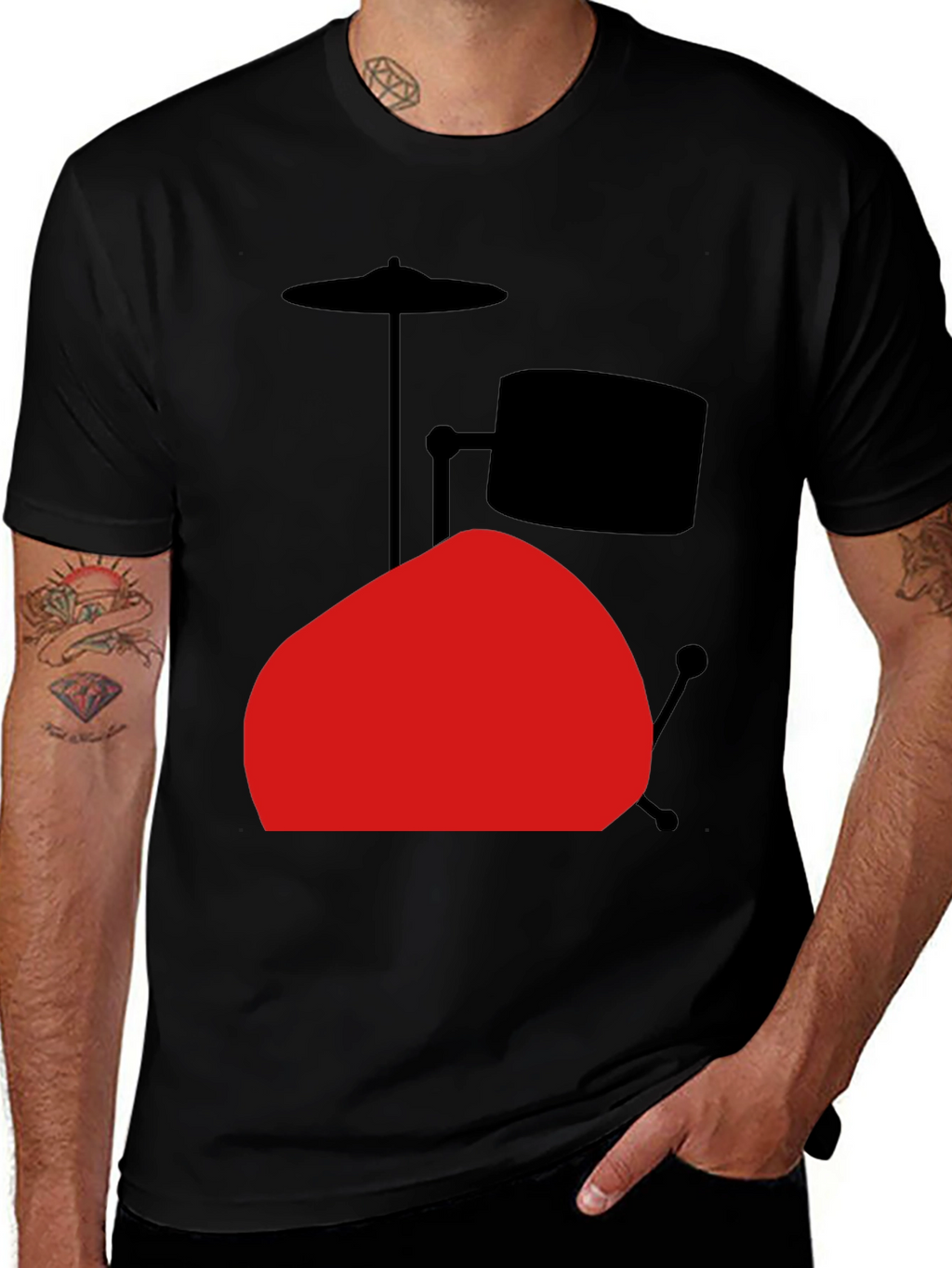 Drum Set Graphic Tee - Black