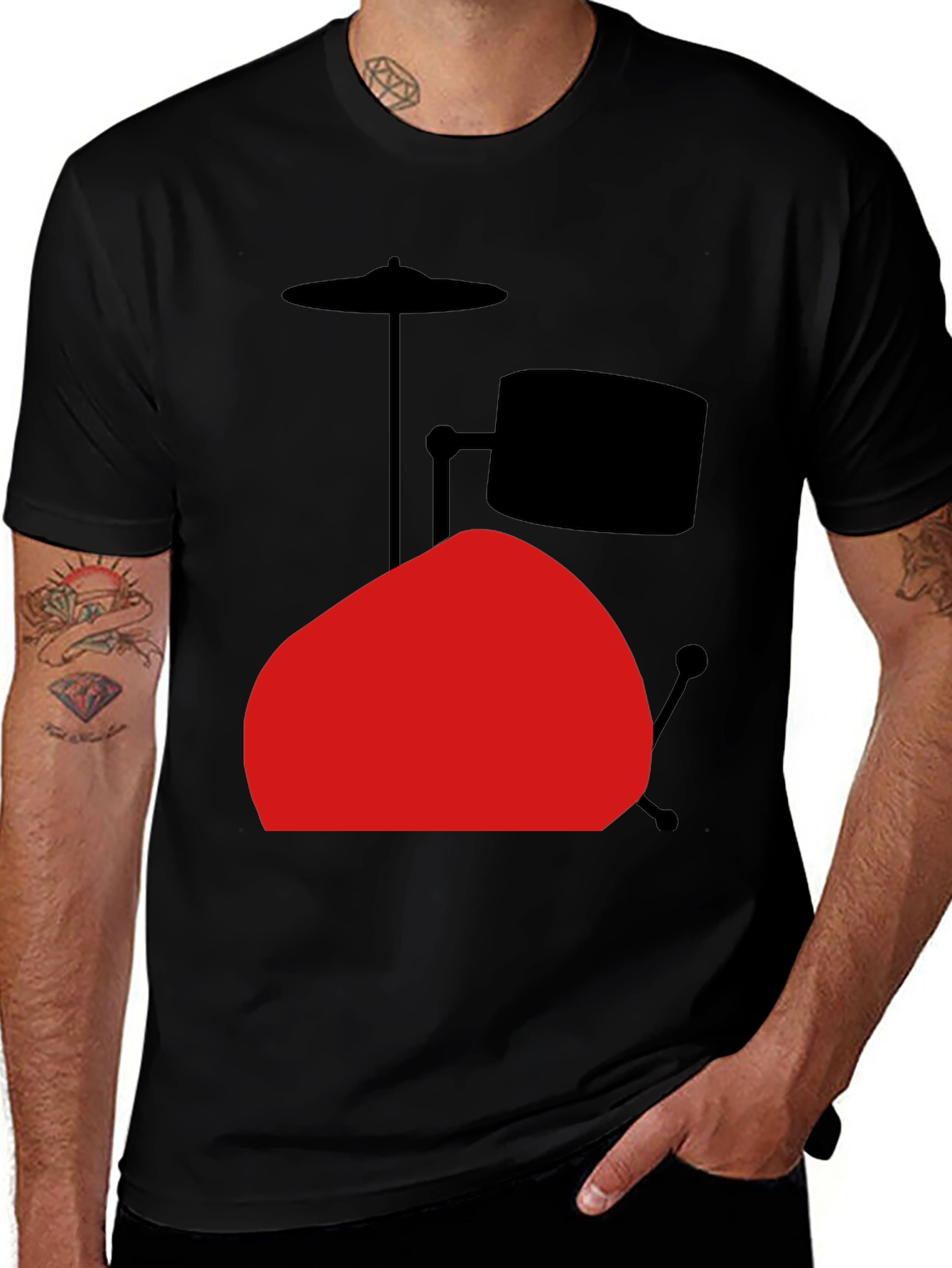 Drum Set Graphic Tee - Black