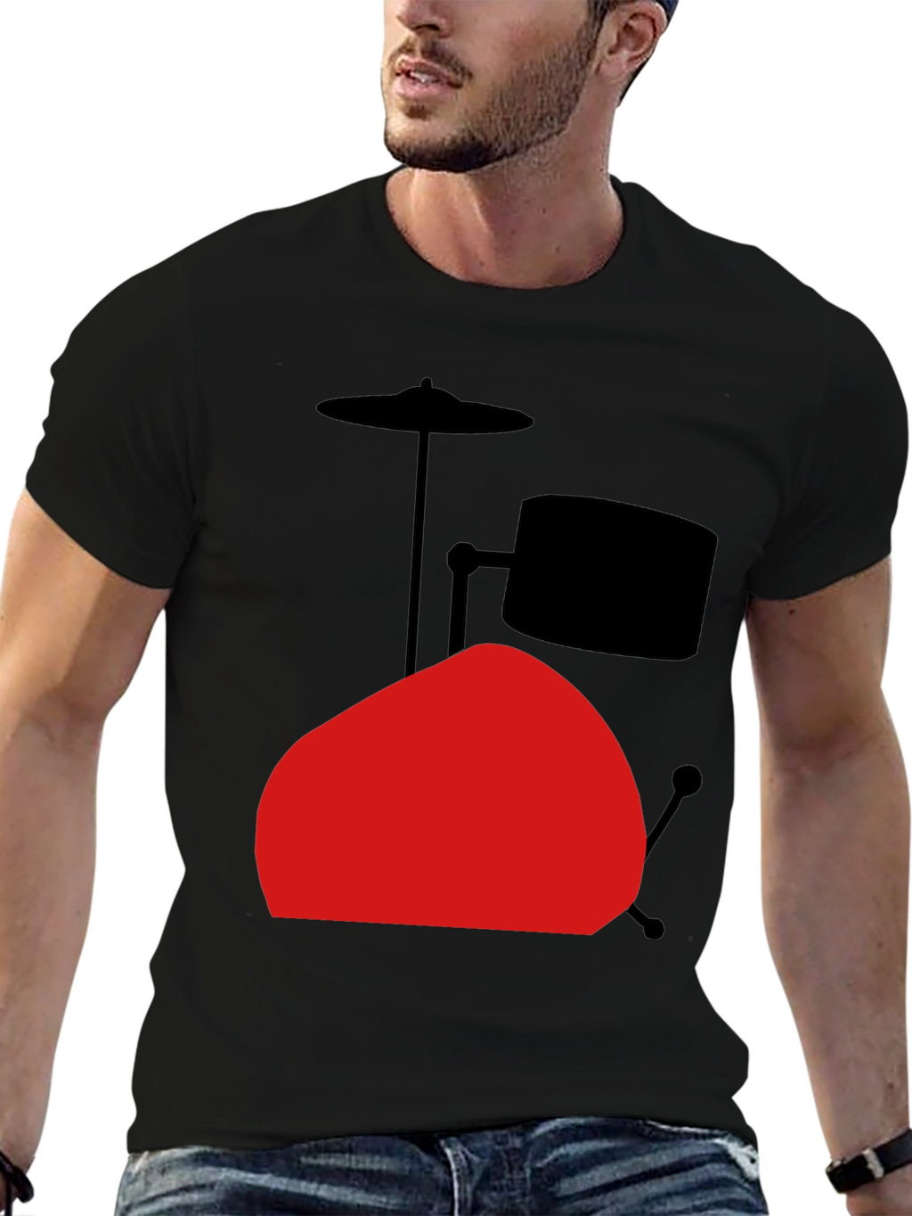 Drum Set Graphic Tee - Black