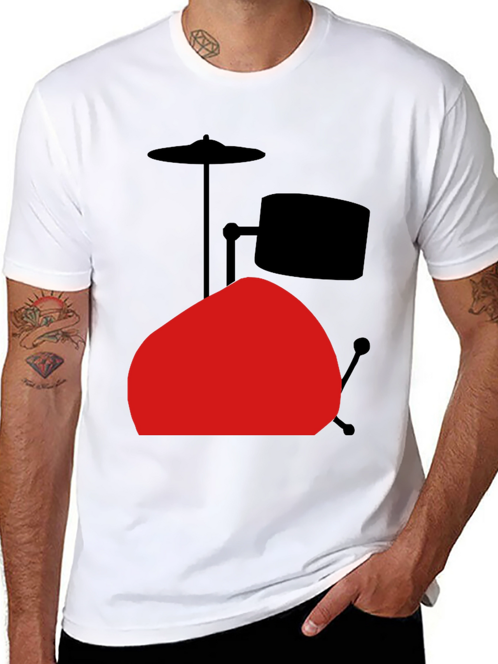 Drum Set Graphic Tee - Black