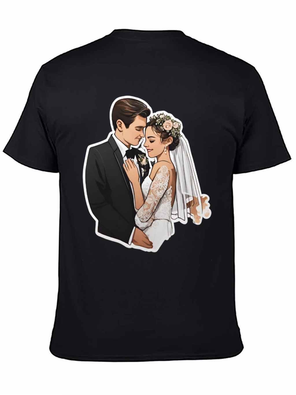 Romantic Wedding Couple Graphic Tee