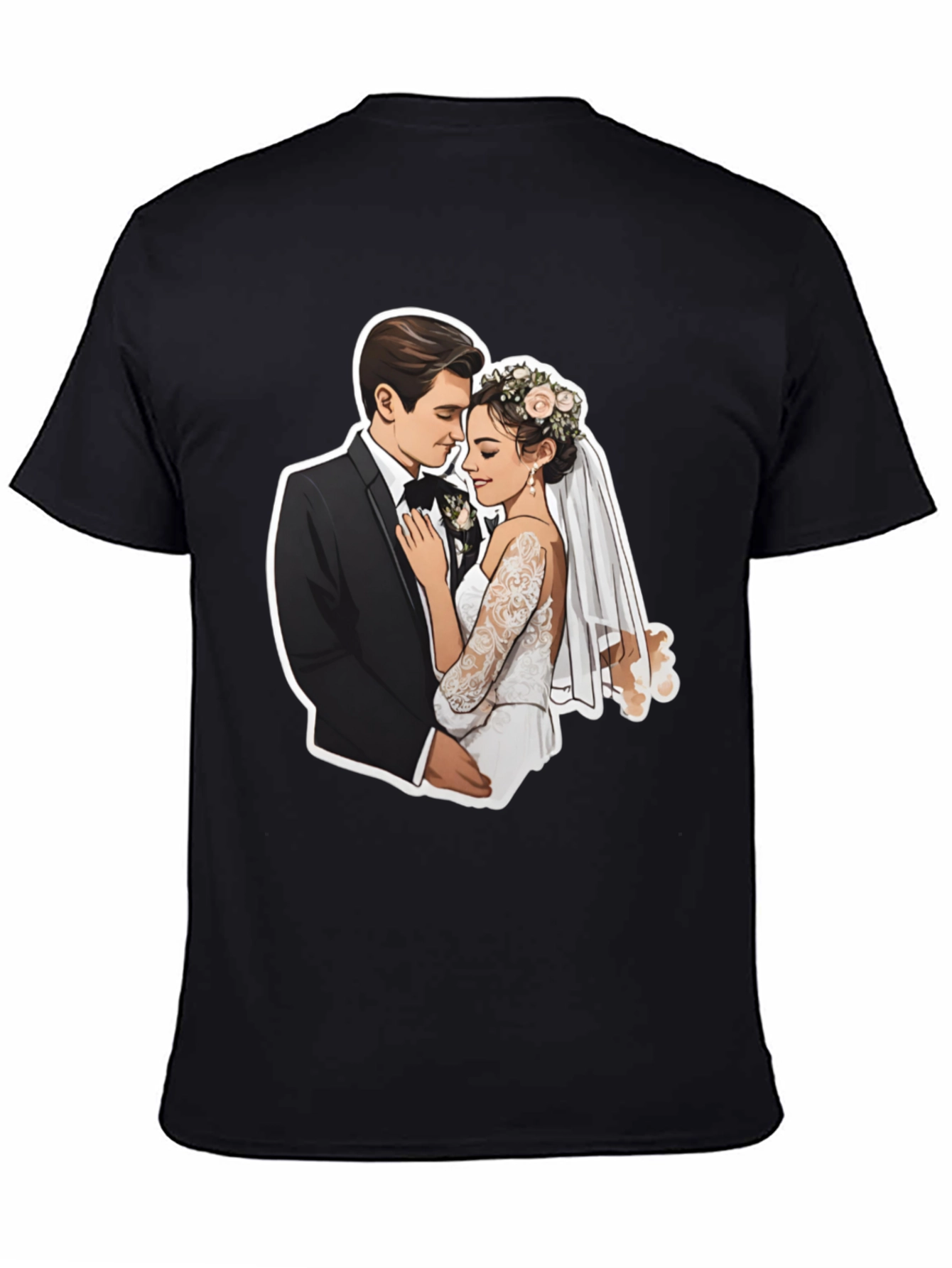 Romantic Wedding Couple Graphic Tee