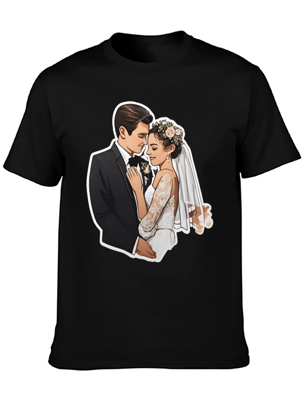 Romantic Wedding Couple Graphic Tee
