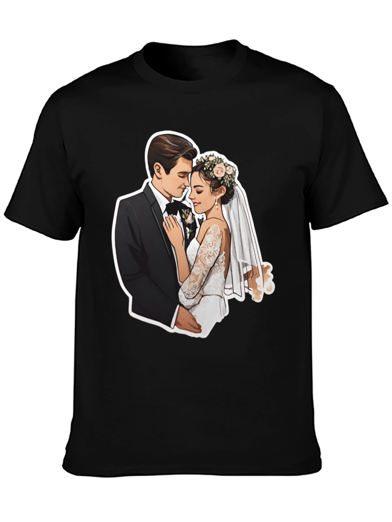 Romantic Wedding Couple Graphic Tee