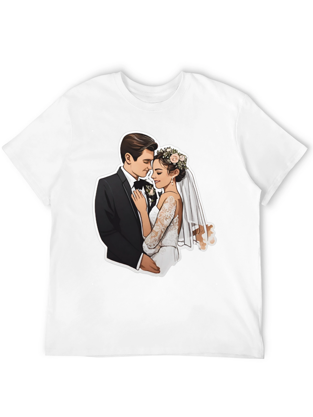 Romantic Wedding Couple Graphic Tee