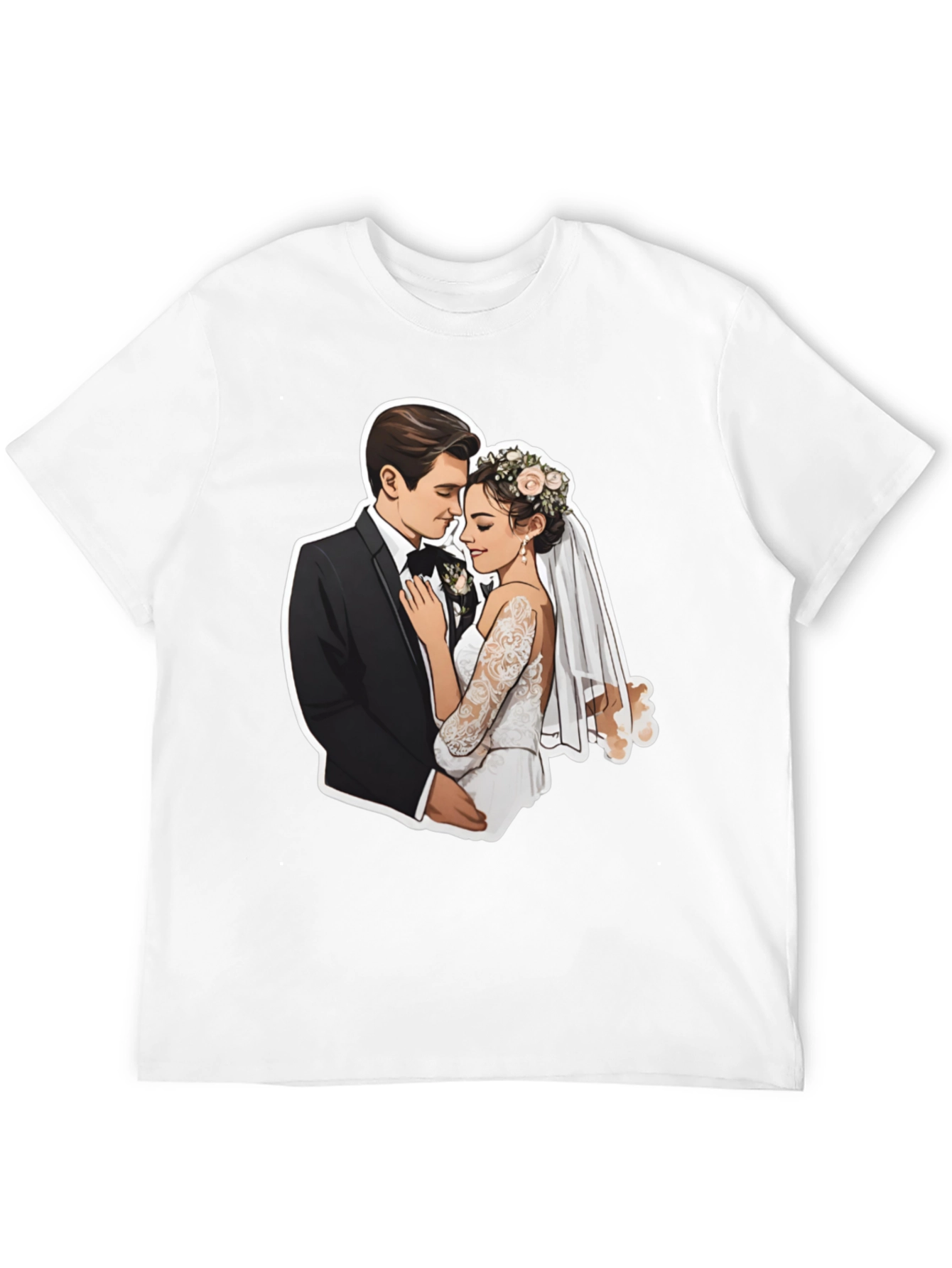 Romantic Wedding Couple Graphic Tee