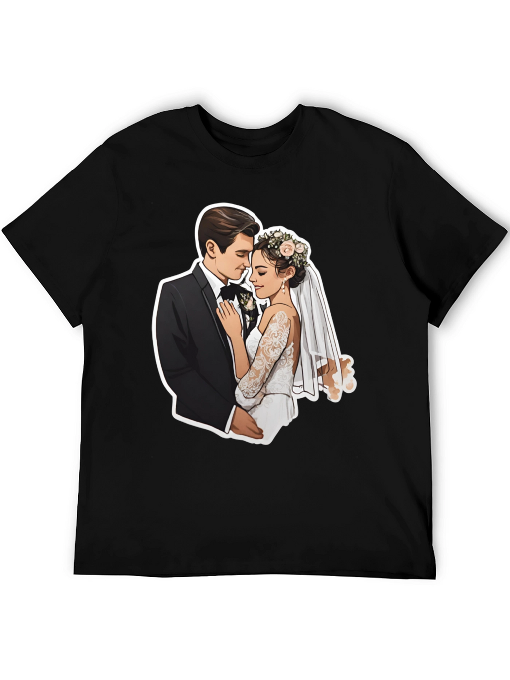 Romantic Wedding Couple Graphic Tee