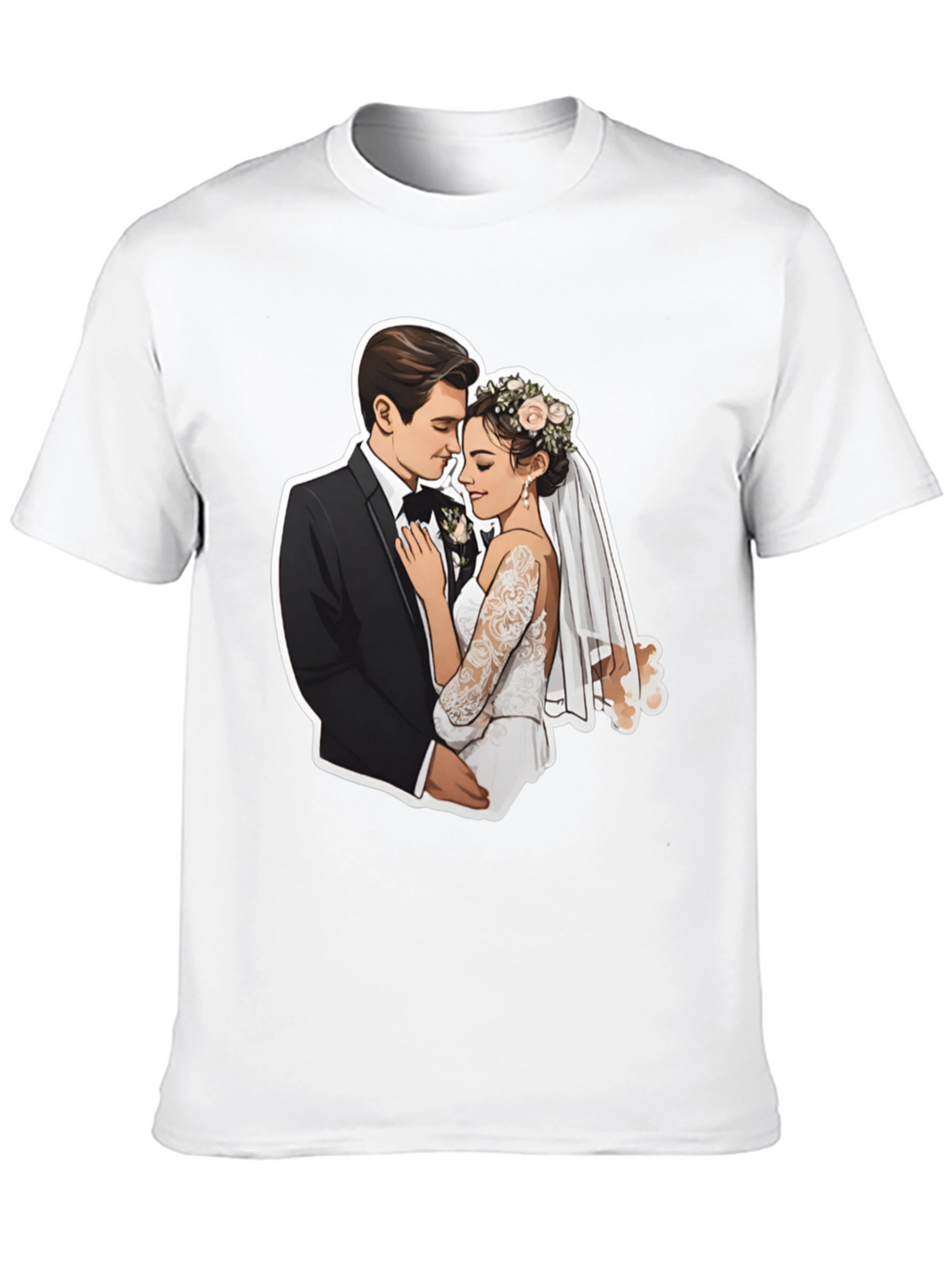 Romantic Wedding Couple Graphic Tee