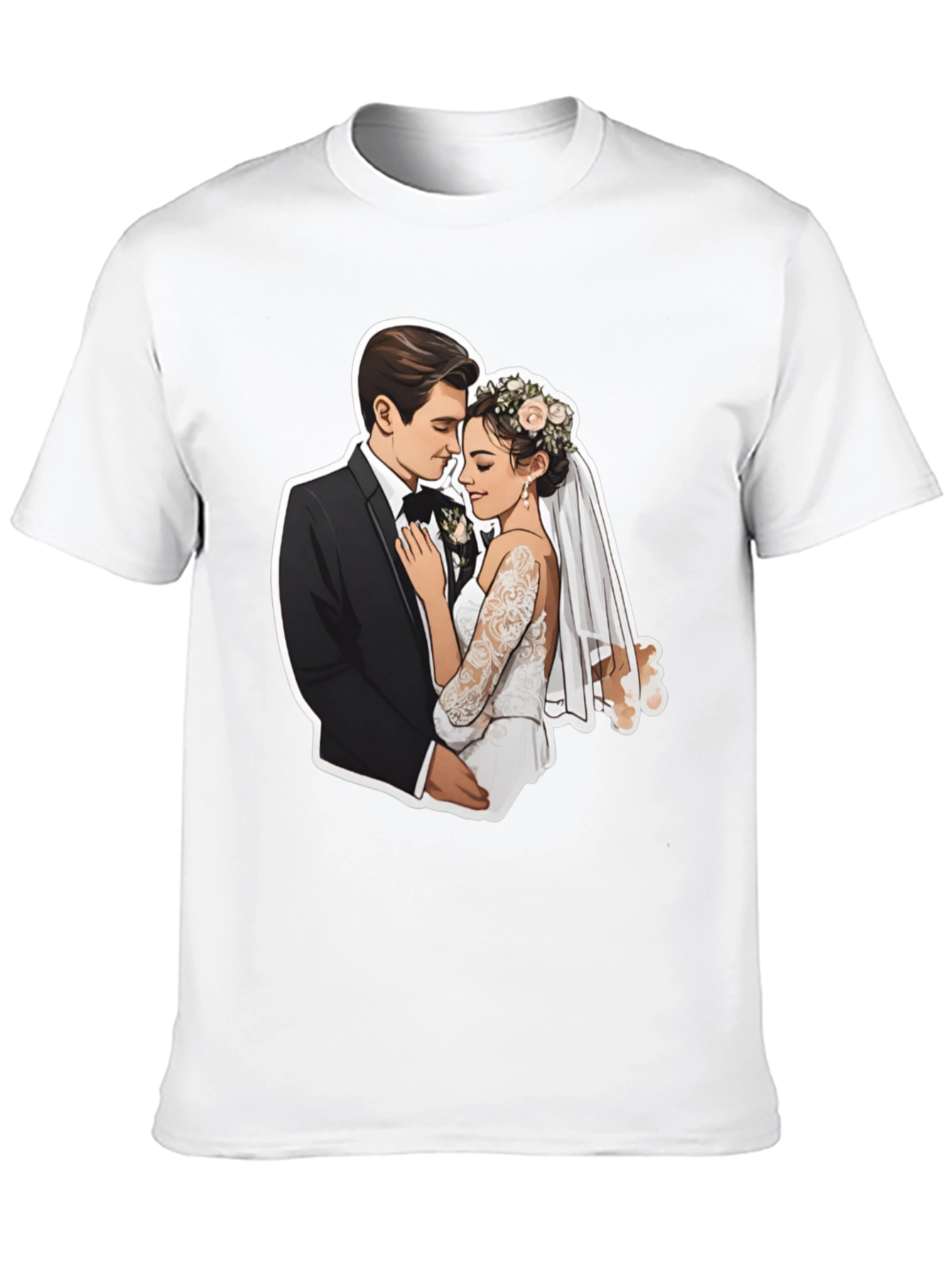 Romantic Wedding Couple Graphic Tee