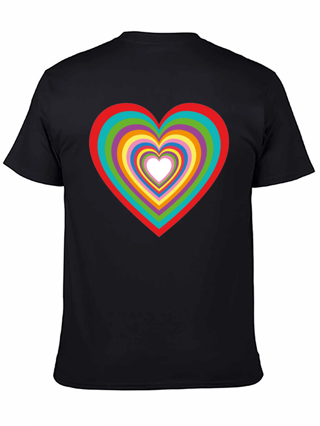 Rainbow Heart Graphic Tee - Stylish Cotton T-Shirt