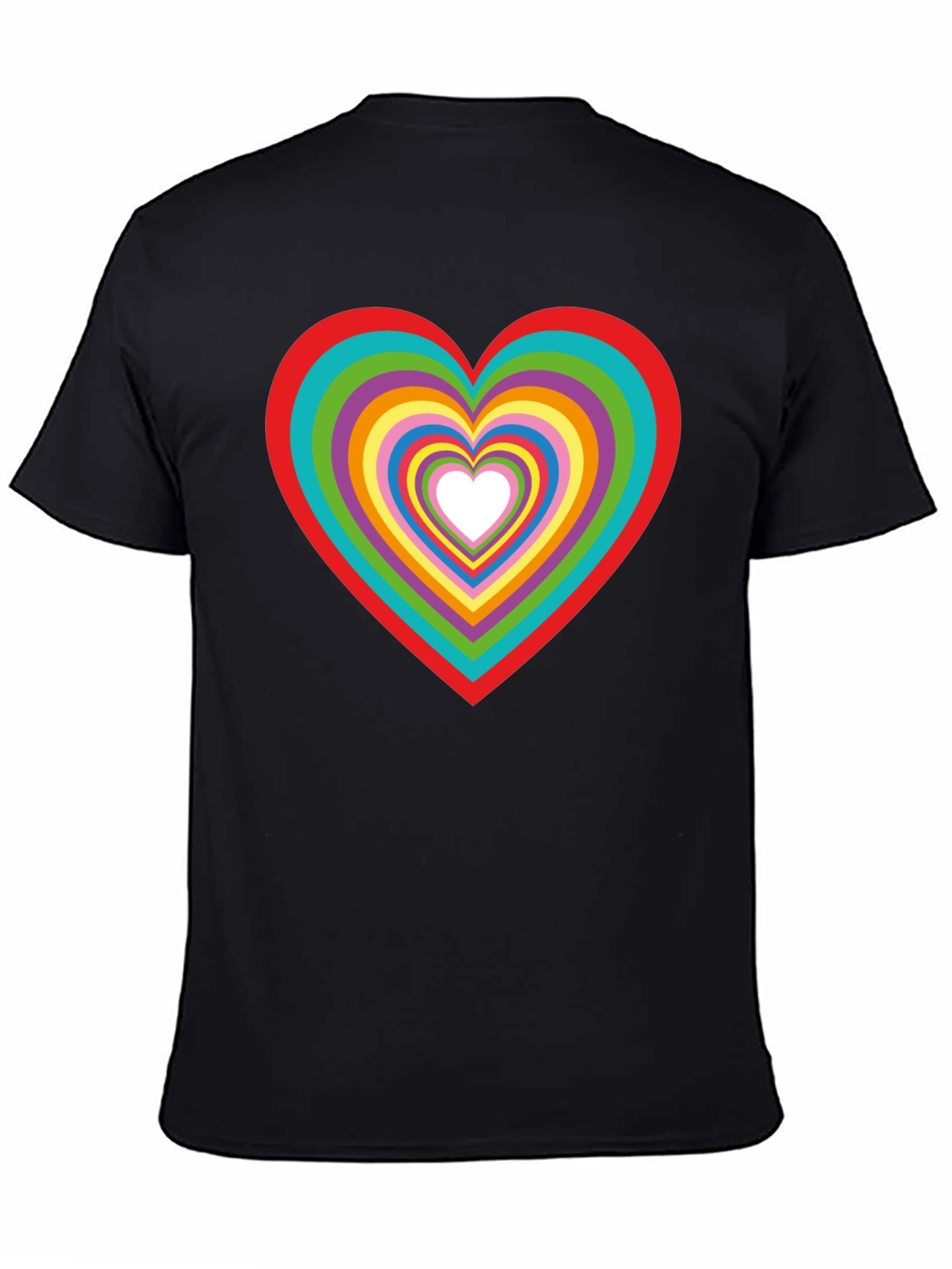 Rainbow Heart Graphic Tee - Stylish Cotton T-Shirt