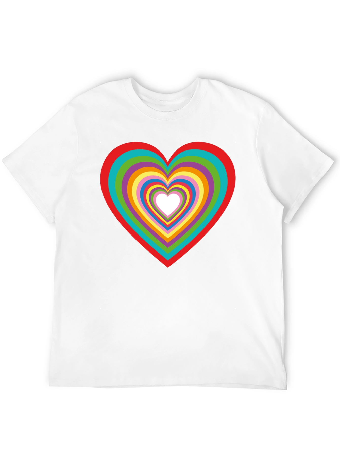 Rainbow Heart Graphic Tee - Stylish Cotton T-Shirt
