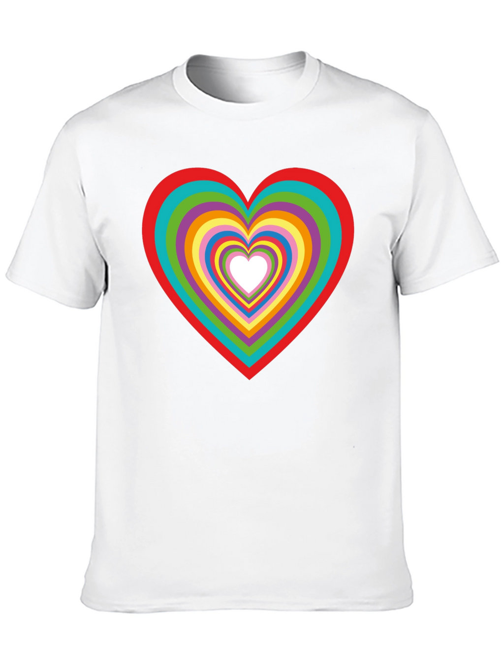 Rainbow Heart Graphic Tee - Stylish Cotton T-Shirt